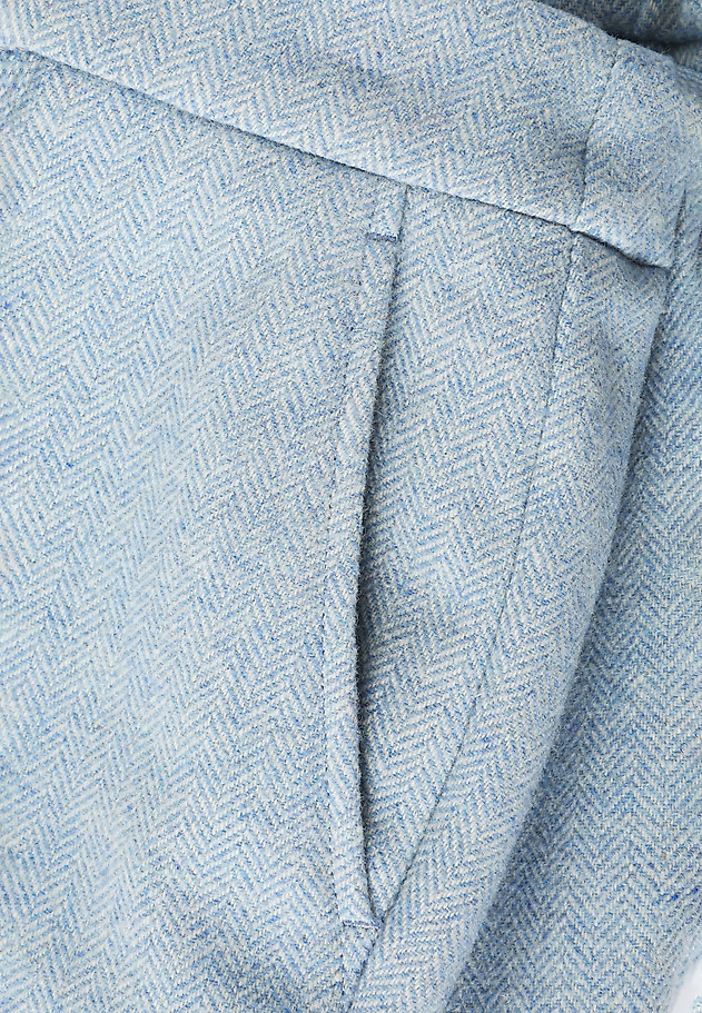 HERRINGBONE FABRIC TROUSERS - SUMKO HERRINGBONE FABRIC TROUSERS - SUMKO NIEBIESKI 6