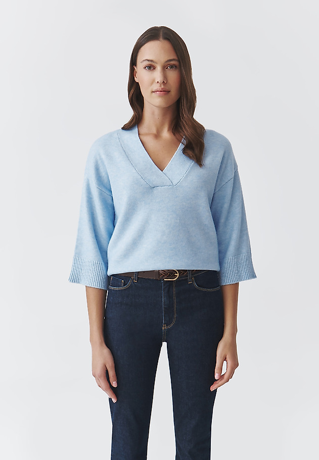 TIMELESS LADIES' JUMPER WITH WIDE SLEEVES — MIU TIMELESS LADIES' JUMPER WITH WIDE SLEEVES — MIU NIEBIESKI 3