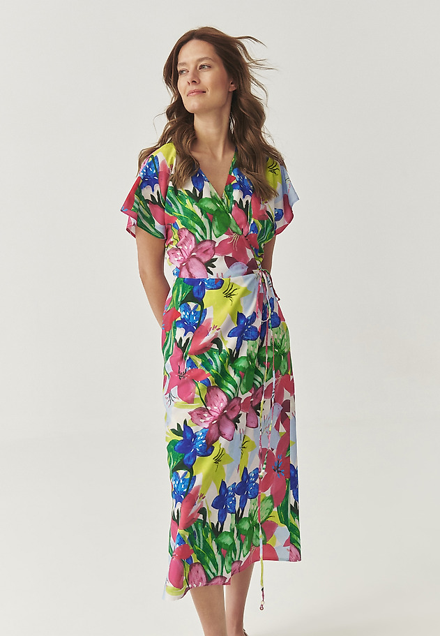 VISCOSE DRESS WITH ORIGINAL DESIGN - AMANI VISCOSE DRESS WITH ORIGINAL DESIGN - AMANI RÓŻOWY 2