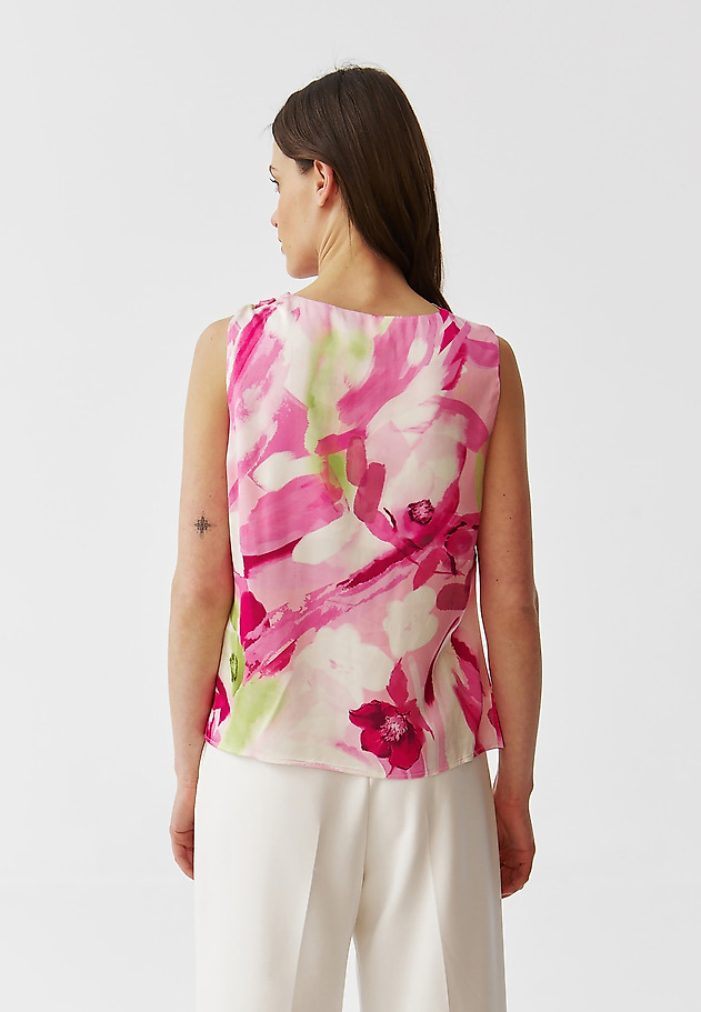 PATTERNED SATIN LADIES’ BLOUSE WITH INTRICATE TYING DETAIL - ANKO 1 PATTERNED SATIN LADIES’ BLOUSE WITH INTRICATE TYING DETAIL - ANKO 1 MULTICOLOR 4