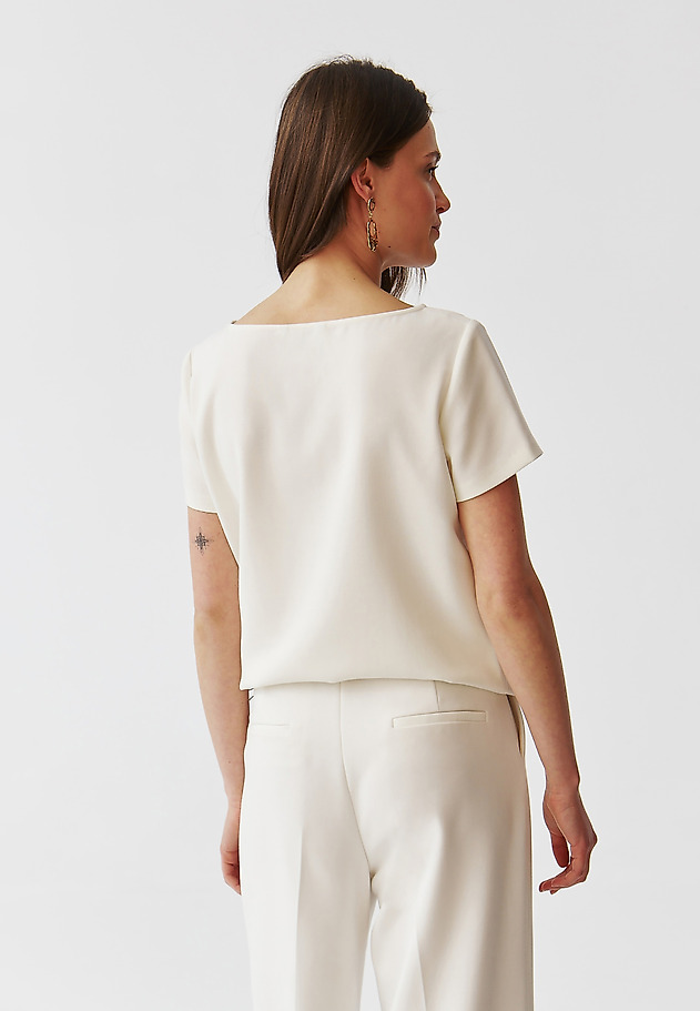 ELEGANTNA ŽENSKA BLUZA S KRATKIMI ROKAVI - LAMIRA ELEGANTNA ŽENSKA BLUZA S KRATKIMI ROKAVI - LAMIRA ECRU 4