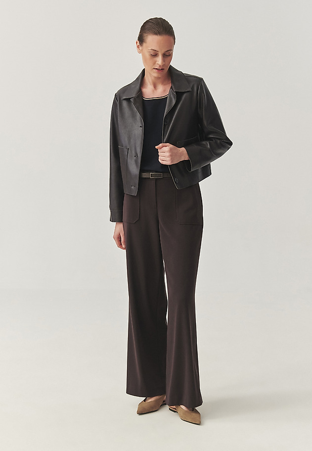 CHOCOLATE IMITATION LEATHER JACKET - BOXA CHOCOLATE IMITATION LEATHER JACKET - BOXA BROWN 6