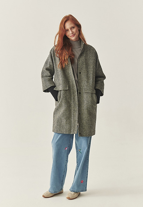 LOOSE WOOL COAT - IWANA GREY 2