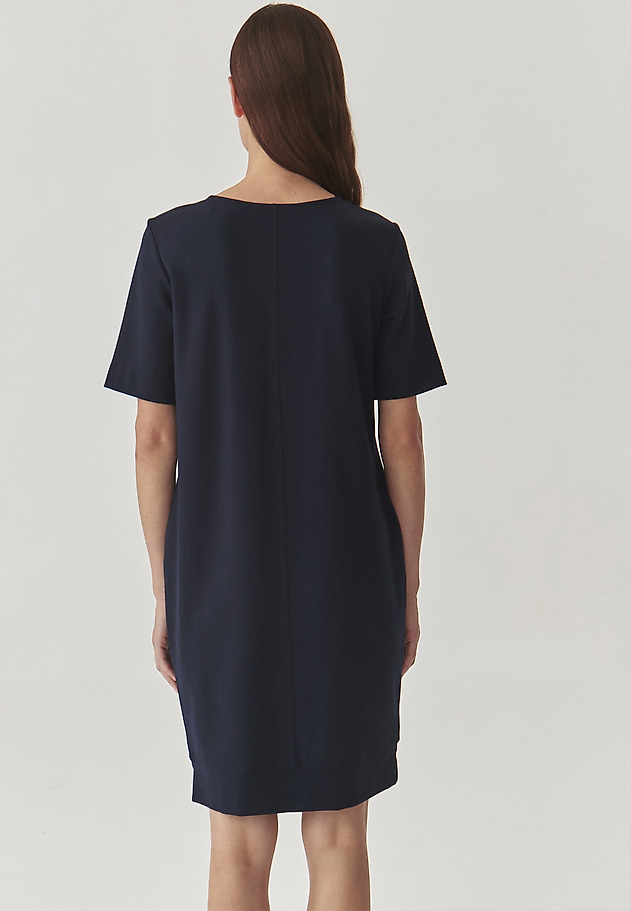 LADIES’ SHORT-SLEEVED SHIRT DRESS WITH BOAT NECKLINE - KOKORA LADIES’ SHORT-SLEEVED SHIRT DRESS WITH BOAT NECKLINE - KOKORA NAVY BLUE 4