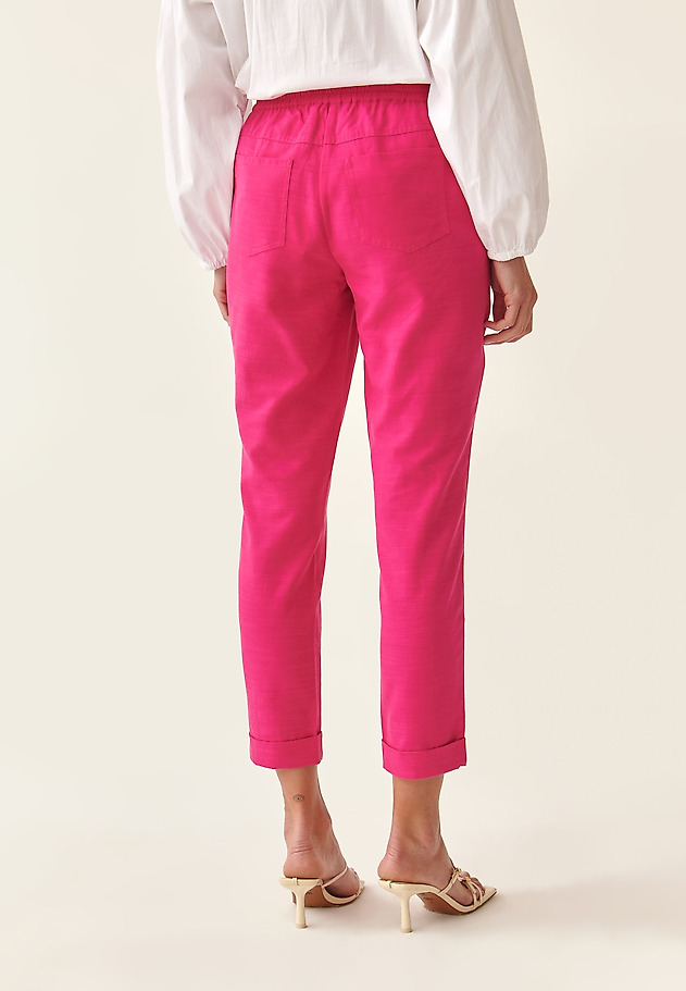 LADIES' TROUSERS WITH SEWN ON POCKETS SUMIKO LADIES' TROUSERS WITH SEWN ON POCKETS SUMIKO RÓŻOWY 3