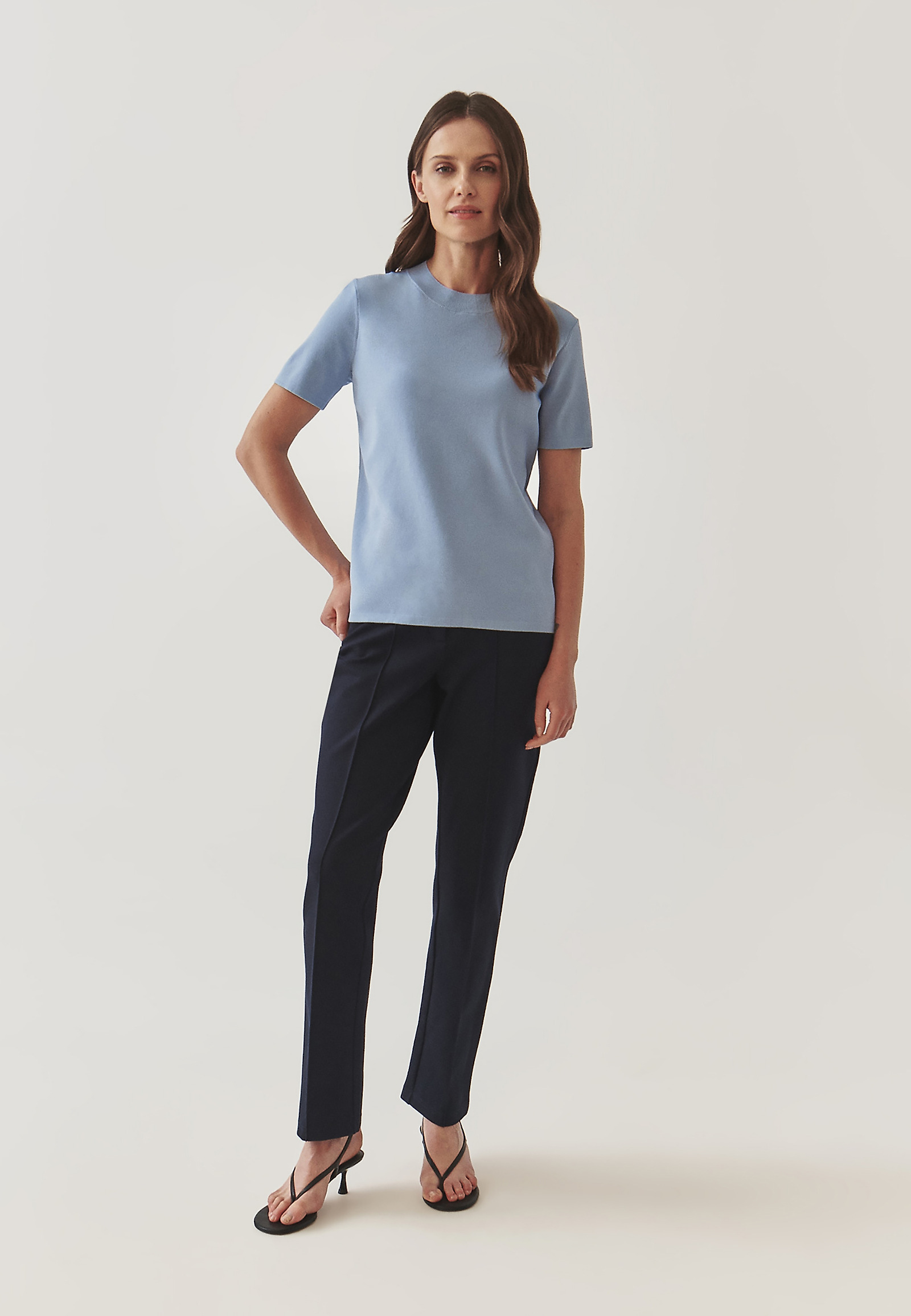 LADIES’ SHORT-SLEEVED BLOUSE - NORA LADIES’ SHORT-SLEEVED BLOUSE - NORA BLUE 98993