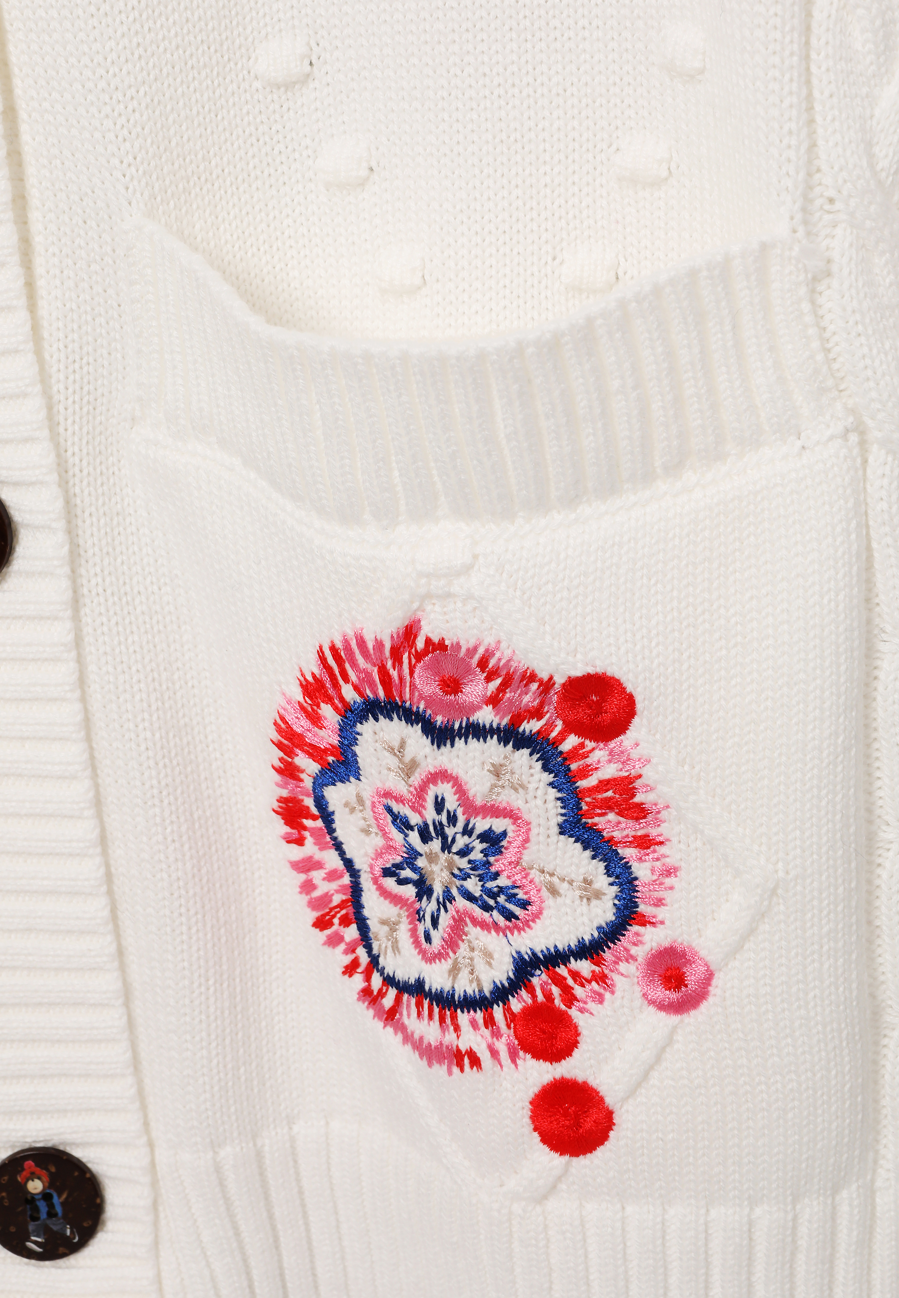 HAFTOWANY KARDIGAN Z BAWEŁNĄ - SLAVA BEŻOWY 2