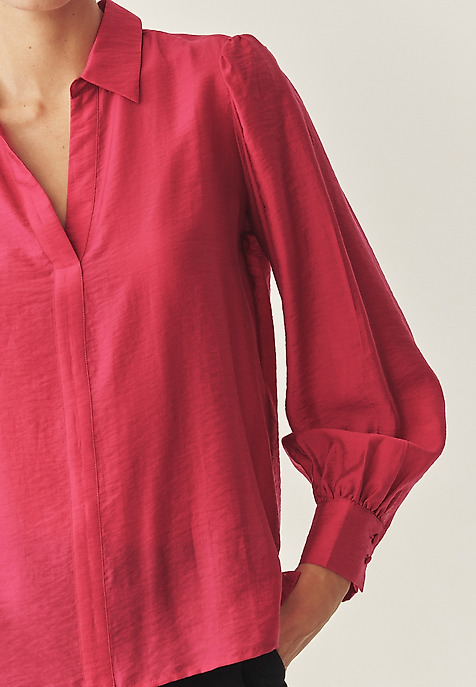 CREPE BLOUSE WITH VISCOSE - LANA PINK 2