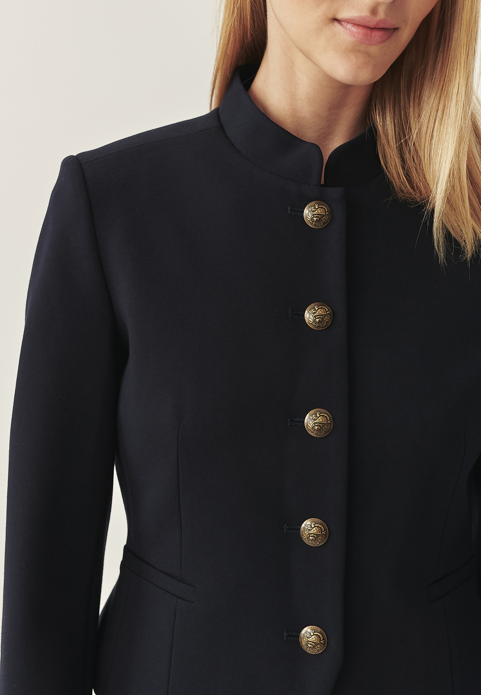 SHORT JACKET WITH STAND-UP COLLAR AND DECORATIVE BUTTONS - MORKA SHORT JACKET WITH STAND-UP COLLAR AND DECORATIVE BUTTONS - MORKA NAVY BLUE 114371