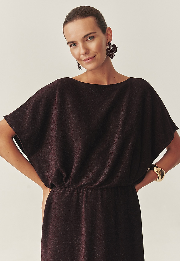 LONG DRESS WITH METALLIC SHINE - KATIE LONG DRESS WITH METALLIC SHINE - KATIE RED 2