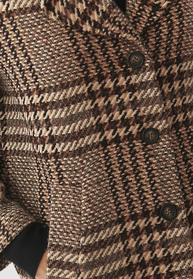 LADIES' CHECKERED FABRIC COAT - SEWRO 1 LADIES' CHECKERED FABRIC COAT - SEWRO 1 MULTIKOLOR 6