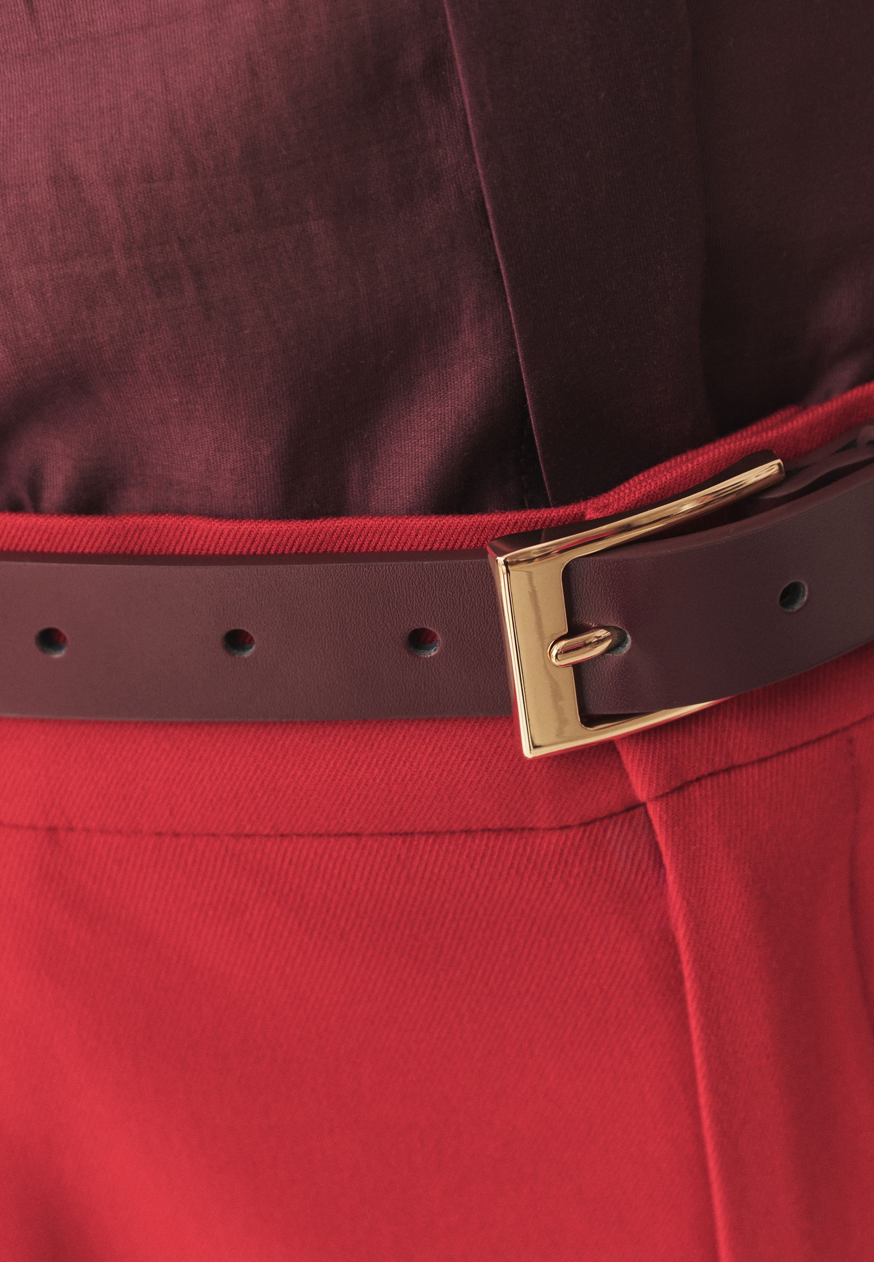 SKÓRZANY PASEK DAMSKI - KARN CZERWONY 2