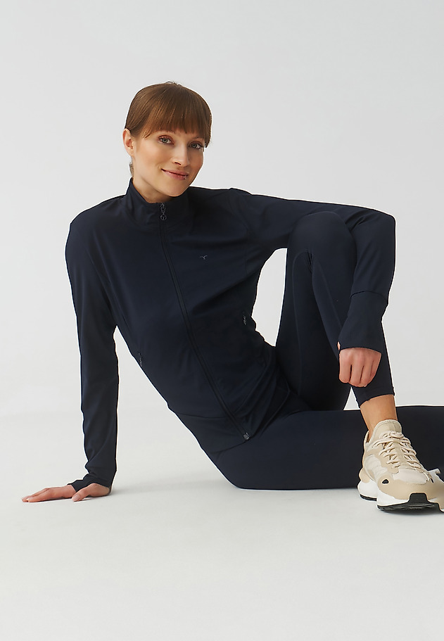 SPORTOWA BLUZA DAMSKA ZAPINANA NA ZAMEK - IGUANA SPORTOWA BLUZA DAMSKA ZAPINANA NA ZAMEK - IGUANA GRANATOWY 1
