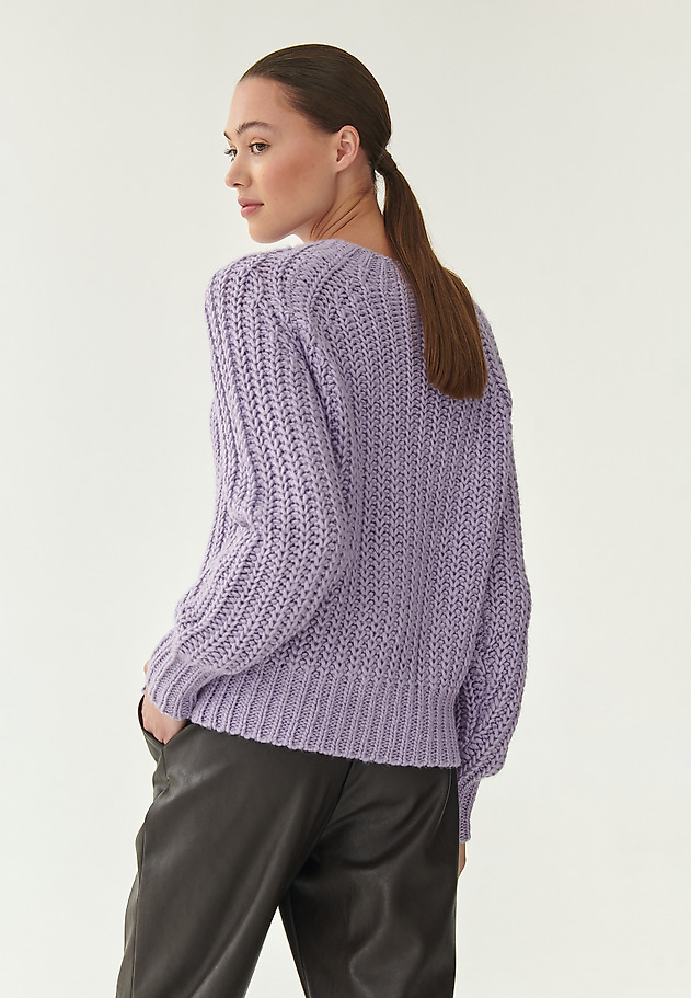 SWETER DAMSKI O WYRAŹNYM SPLOCIE NITERO SWETER DAMSKI O WYRAŹNYM SPLOCIE NITERO FIOLETOWY 2