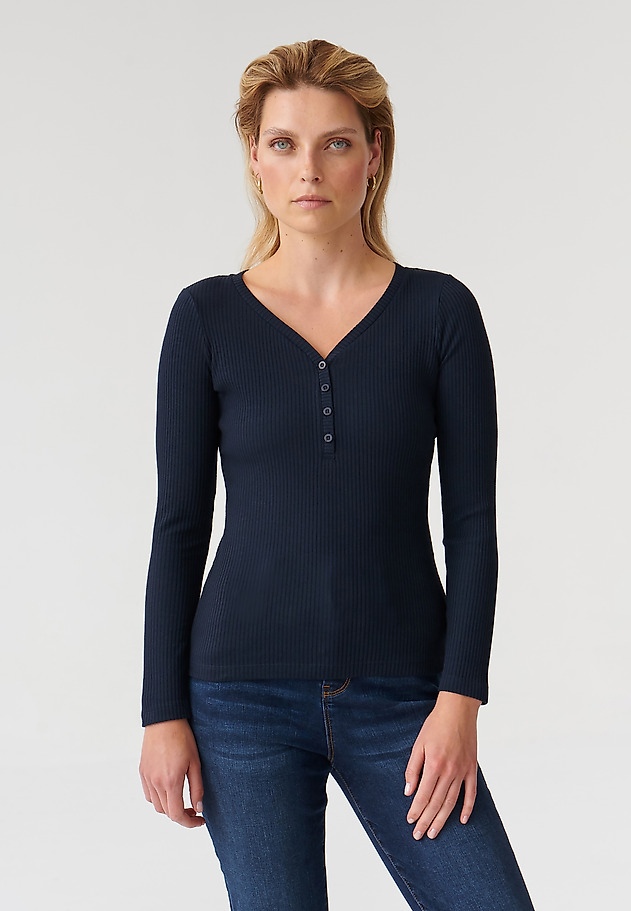 ŽENSKA BLUZA Z GUMBI LAROY ŽENSKA BLUZA Z GUMBI LAROY TEMNO MODRA 3