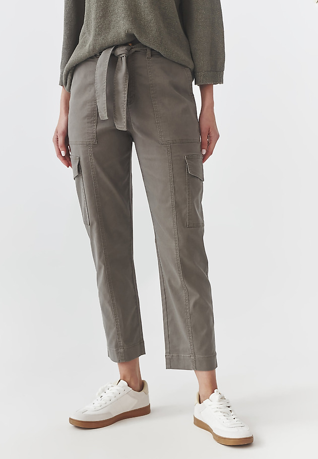 TKANINOWE SPODNIE DAMSKIE TYPU CARGO - MALTI TKANINOWE SPODNIE DAMSKIE TYPU CARGO - MALTI KHAKI 2