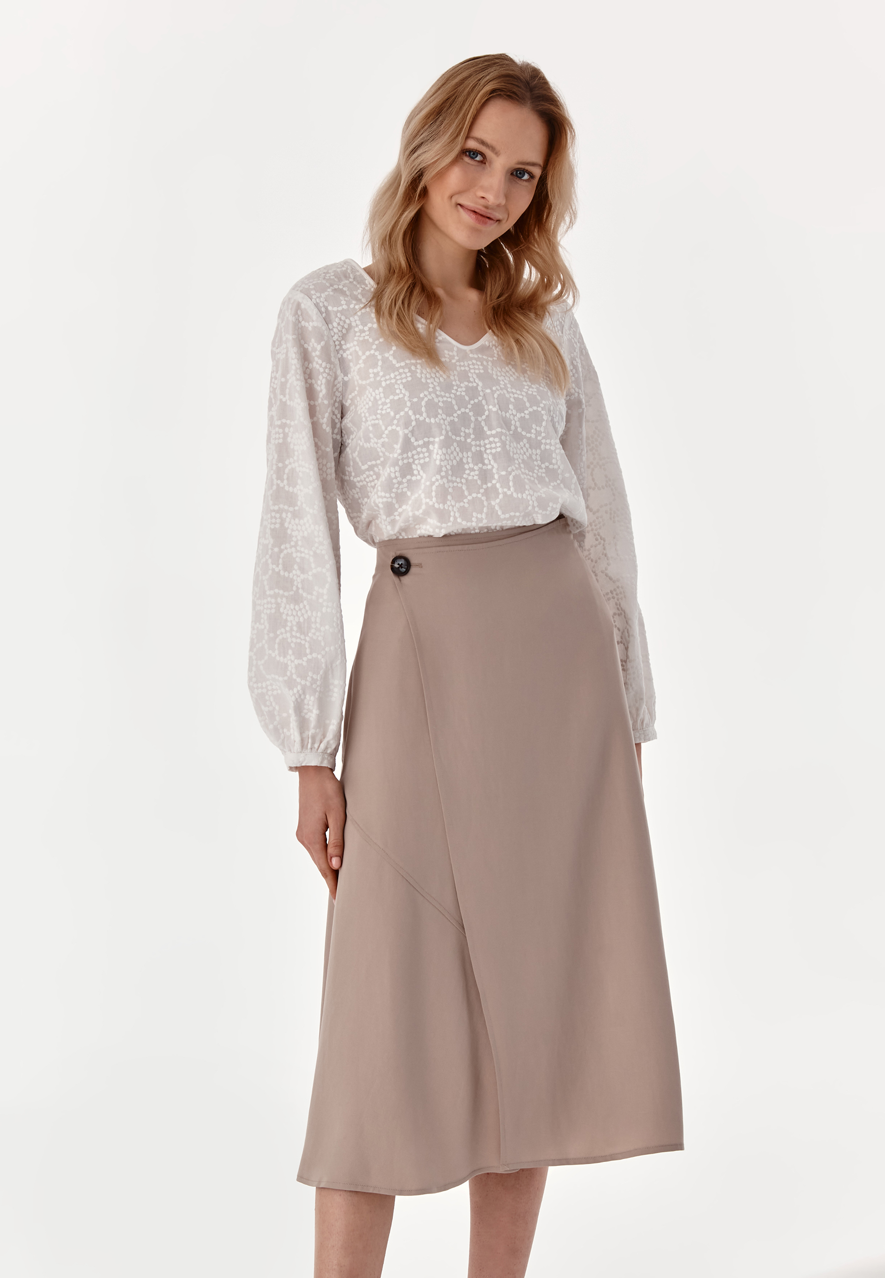 SPÓDNICZKA MIDI BRESKO BEŻOWY 2