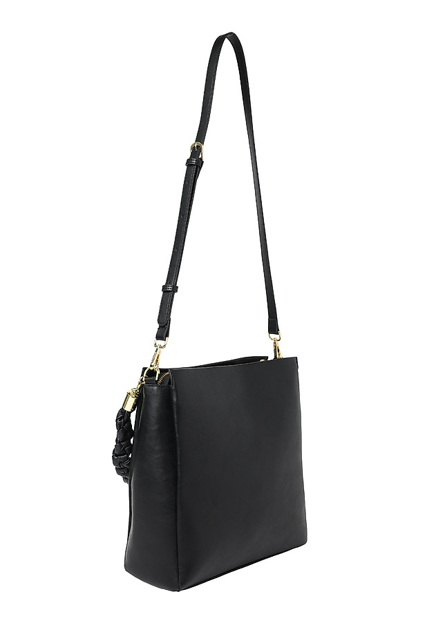 ROOMY SHOULDER BAG WITH DECORATIVE BELT — MOKKO ROOMY SHOULDER BAG WITH DECORATIVE BELT — MOKKO CZARNY 4