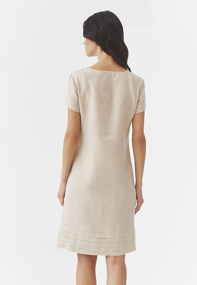 LADIES’ LINEN DRESS WITH SHORT SLEEVES - TWIGA LADIES’ LINEN DRESS WITH SHORT SLEEVES - TWIGA BEŻOWY 3
