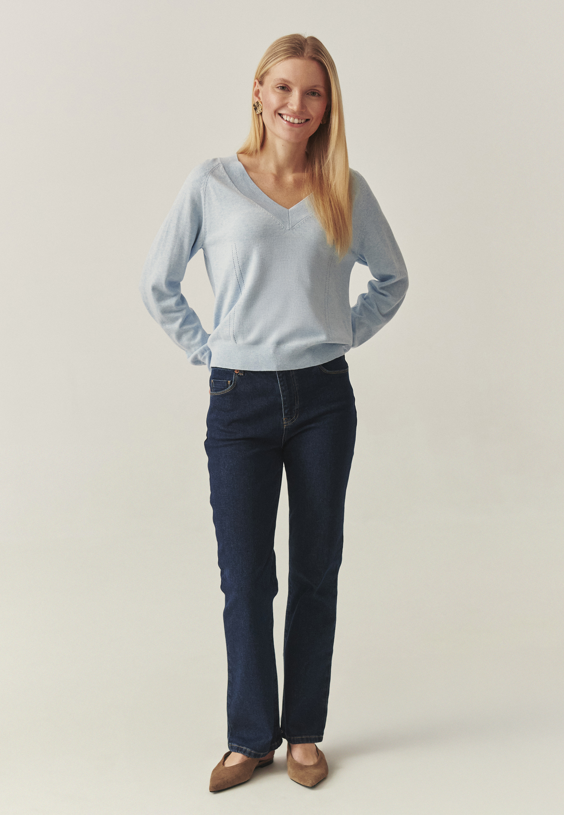 PULOVER OVERSIZE — SABA ALBASTRU 2