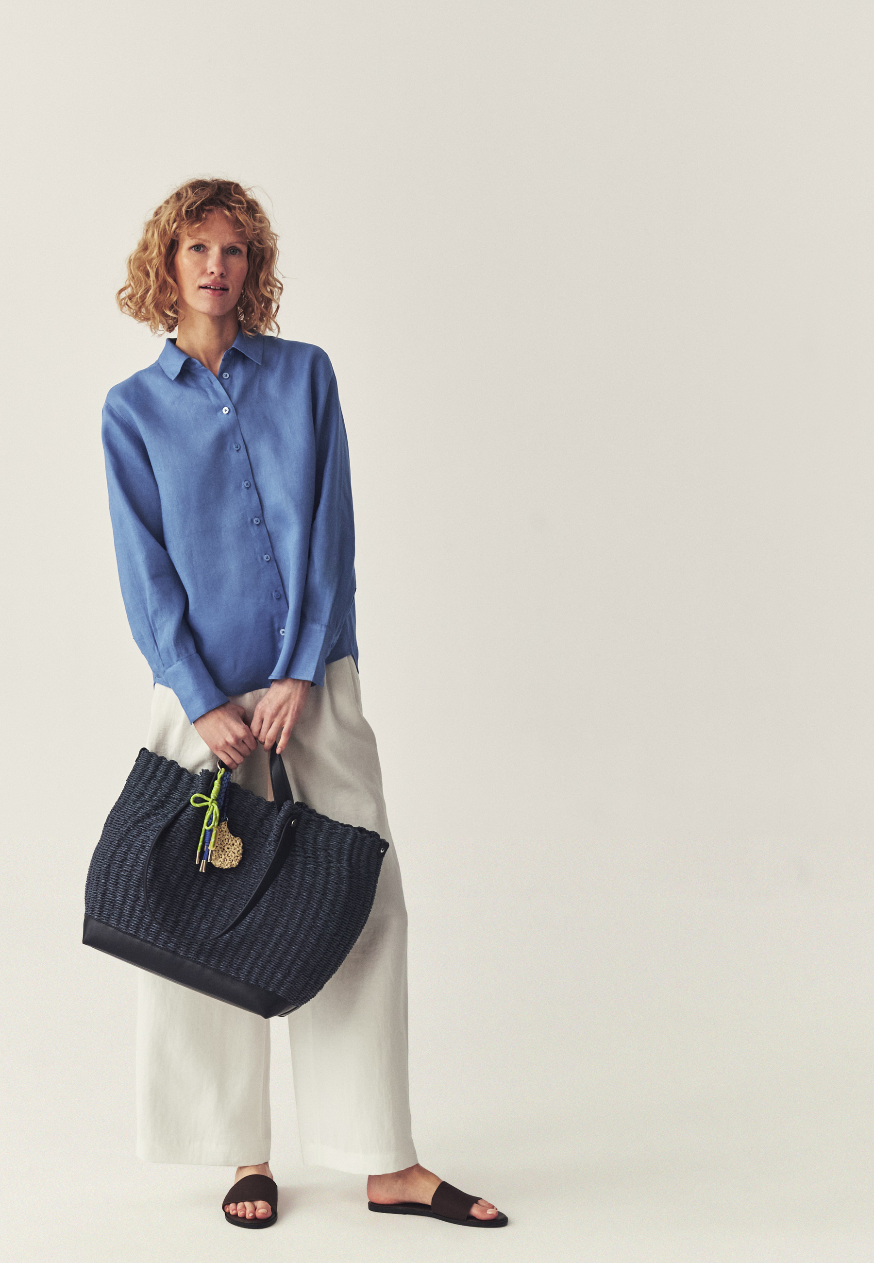 KLASYCZNA KOSZULA Z LNU - ELWI NIEBIESKI 2