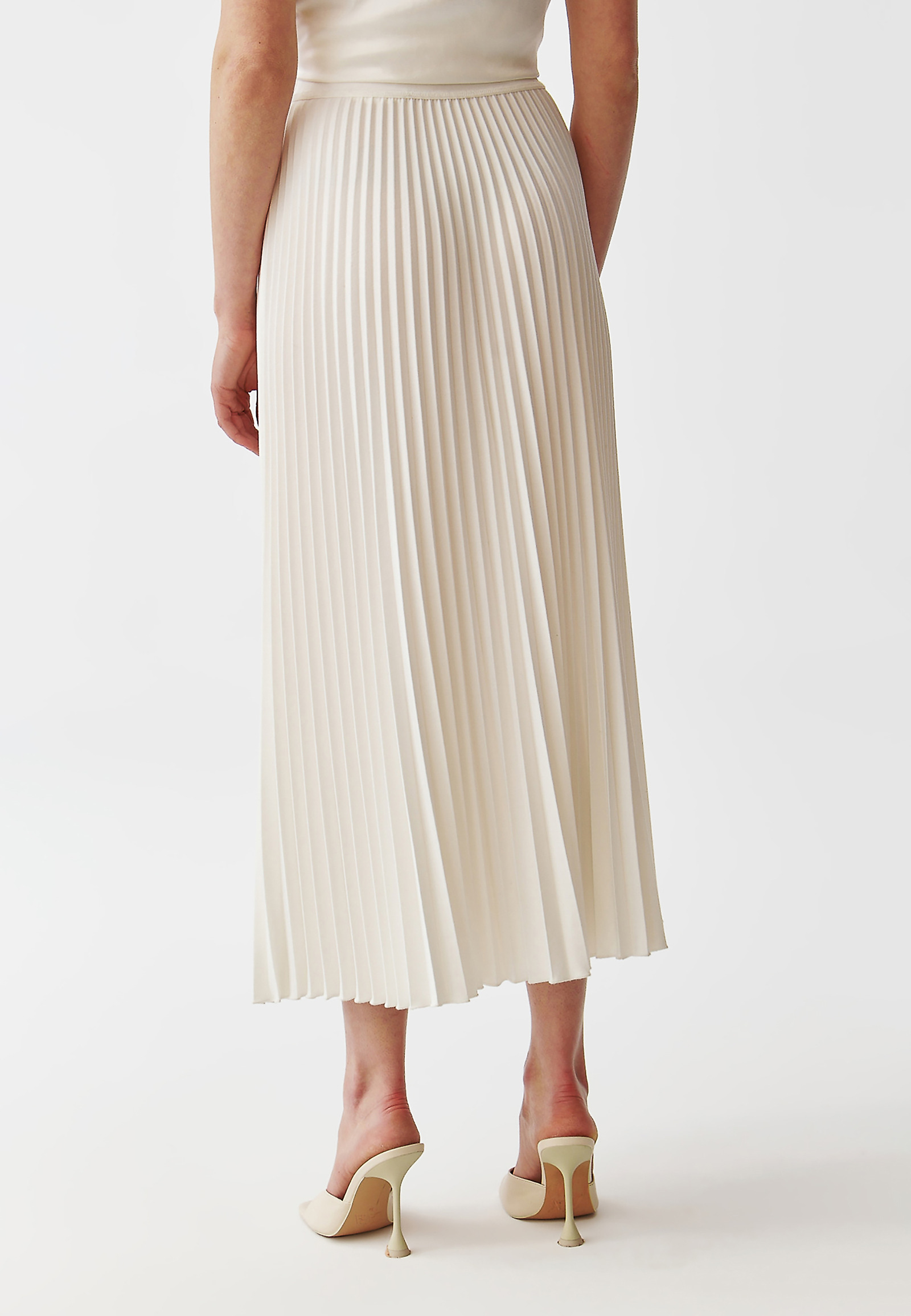 PLISOWANA TKANINOWA SPÓDNICA TYPU SOLEJKA - MIRAMA PLISOWANA TKANINOWA SPÓDNICA TYPU SOLEJKA - MIRAMA ECRU 96463