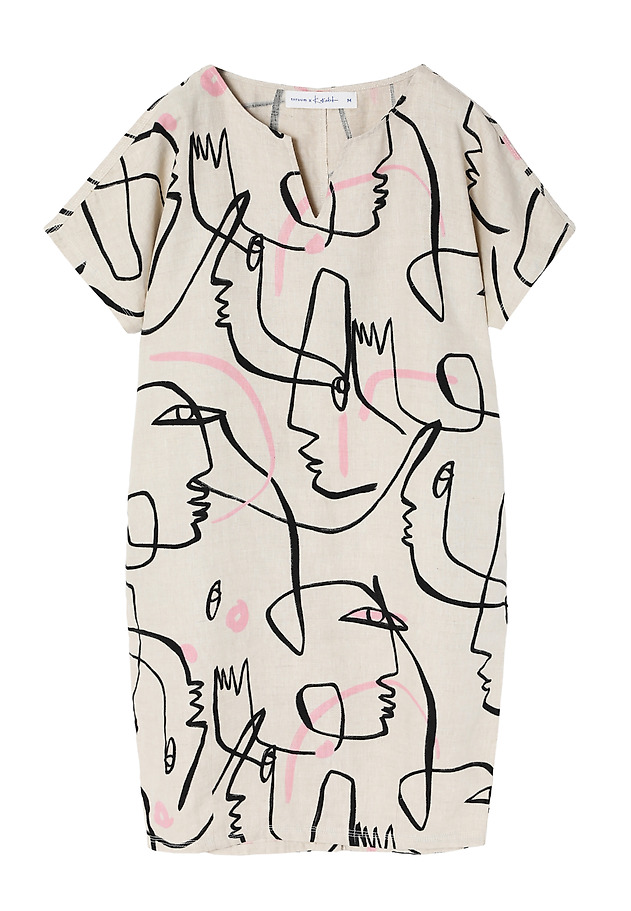 LADIES’ LINEN DRESS IN A BARREL SHAPE - OWERITA 2 LADIES’ LINEN DRESS IN A BARREL SHAPE - OWERITA 2 MULTIKOLOR 6