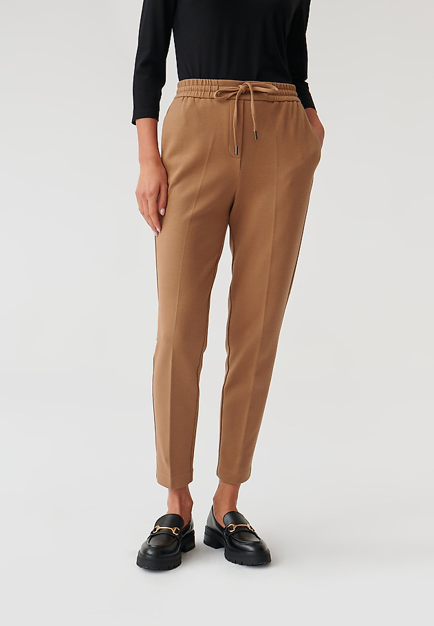LADIES’ TROUSERS WITH RIBBING IWONE LADIES’ TROUSERS WITH RIBBING IWONE BEŻOWY 3