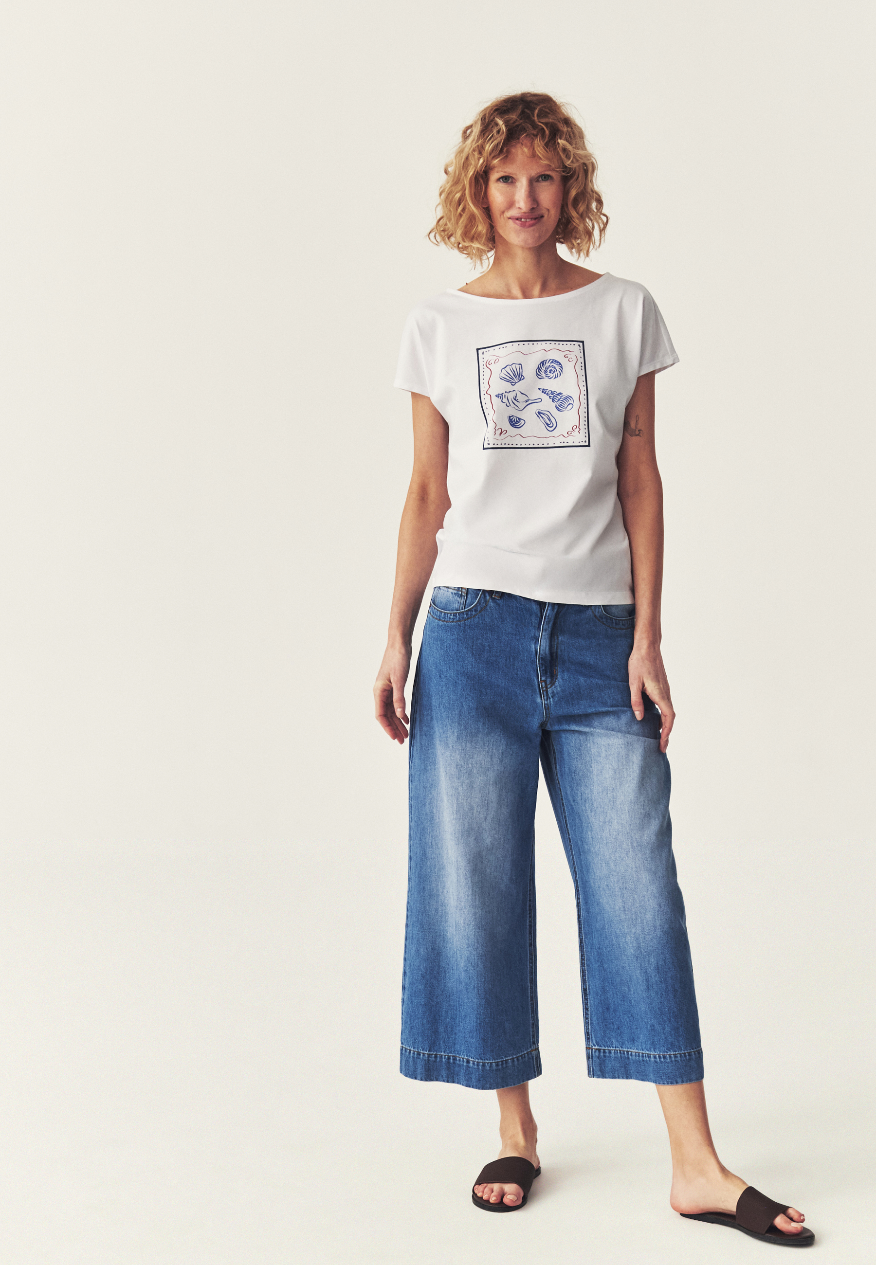 DENIMOWE SPODNIE Z SZEROKĄ NOGAWKĄ - RAVEY NIEBIESKI 2