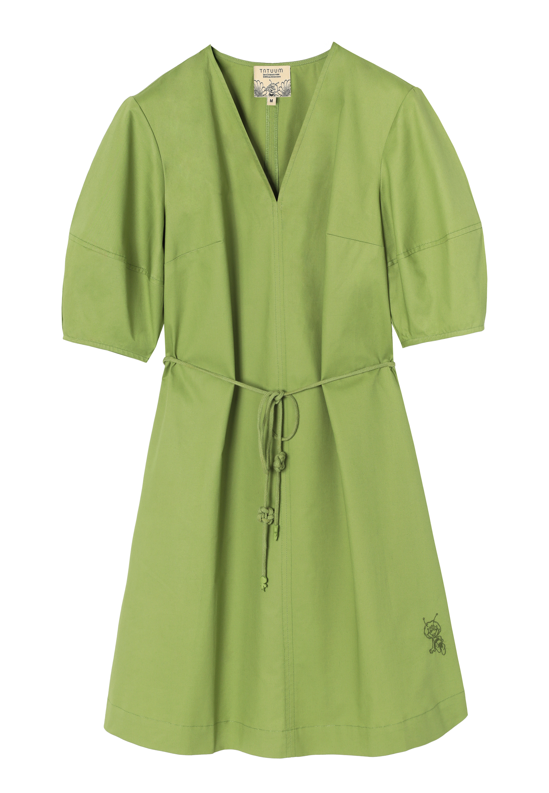 GREEN COTTON DRESS - TAJABI GREEN 2