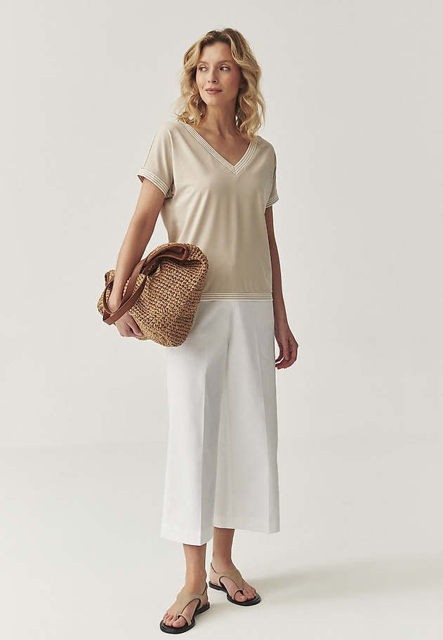 KNITTED BLOUSE WITH COTTON AND MODAL - KAJSALA KNITTED BLOUSE WITH COTTON AND MODAL - KAJSALA BEŻOWY 5