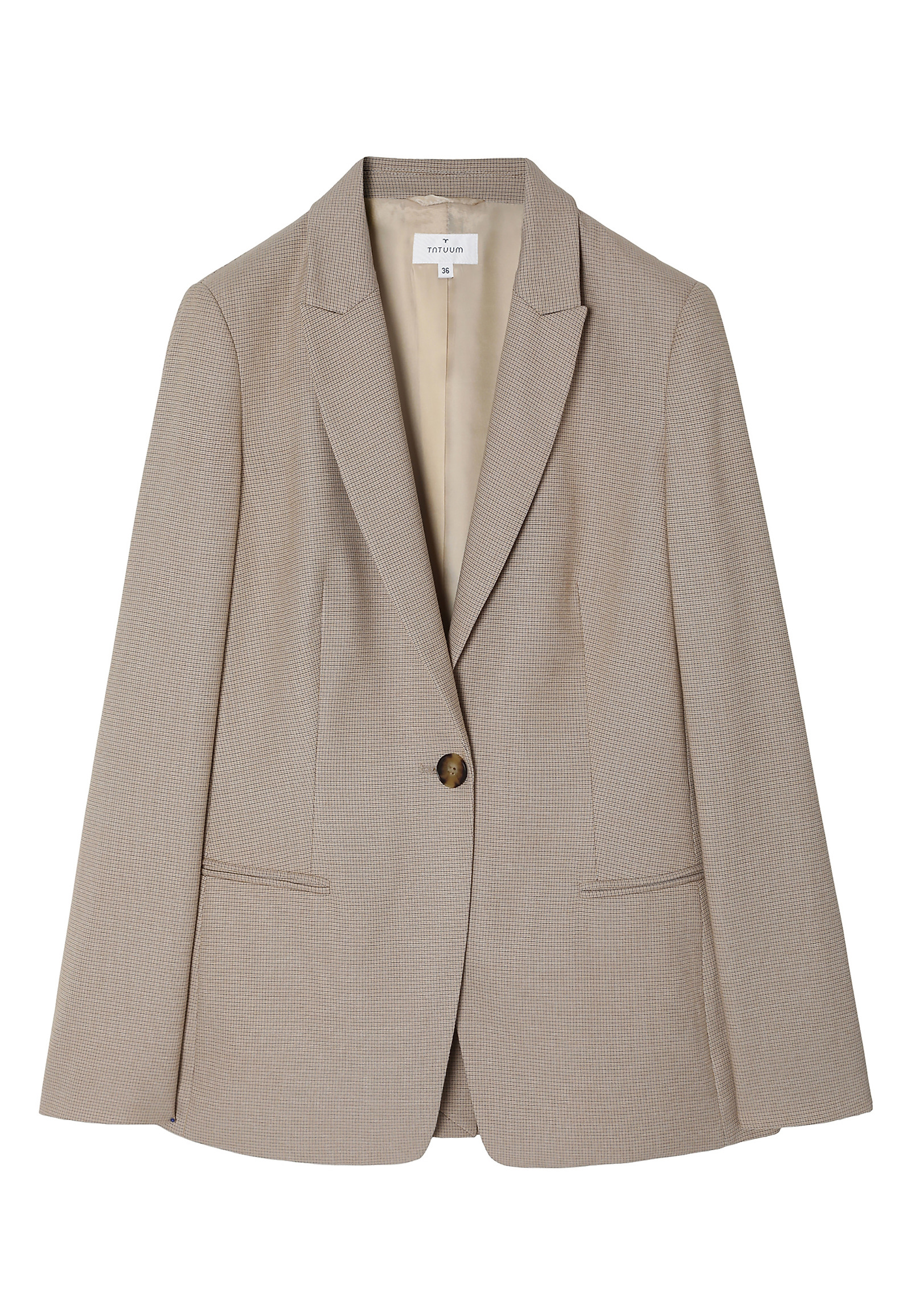 DERÉKIG ÉRŐ BLAZER FINOM KOCKÁS MINTÁBAN — LAMIZA DERÉKIG ÉRŐ BLAZER FINOM KOCKÁS MINTÁBAN — LAMIZA EKRÜ 105071