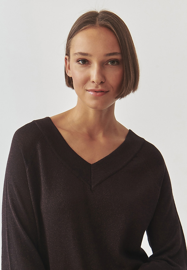KNITTED DRESS IN SHINY YARN -TAYA KNITTED DRESS IN SHINY YARN -TAYA BROWN 4