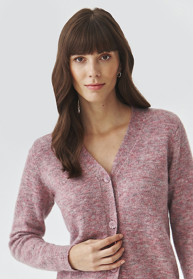 LADIES' JUMPER WITH BUTTONS AND A V-NECK — AUTUMN LADIES' JUMPER WITH BUTTONS AND A V-NECK — AUTUMN FIOLETOWY 4