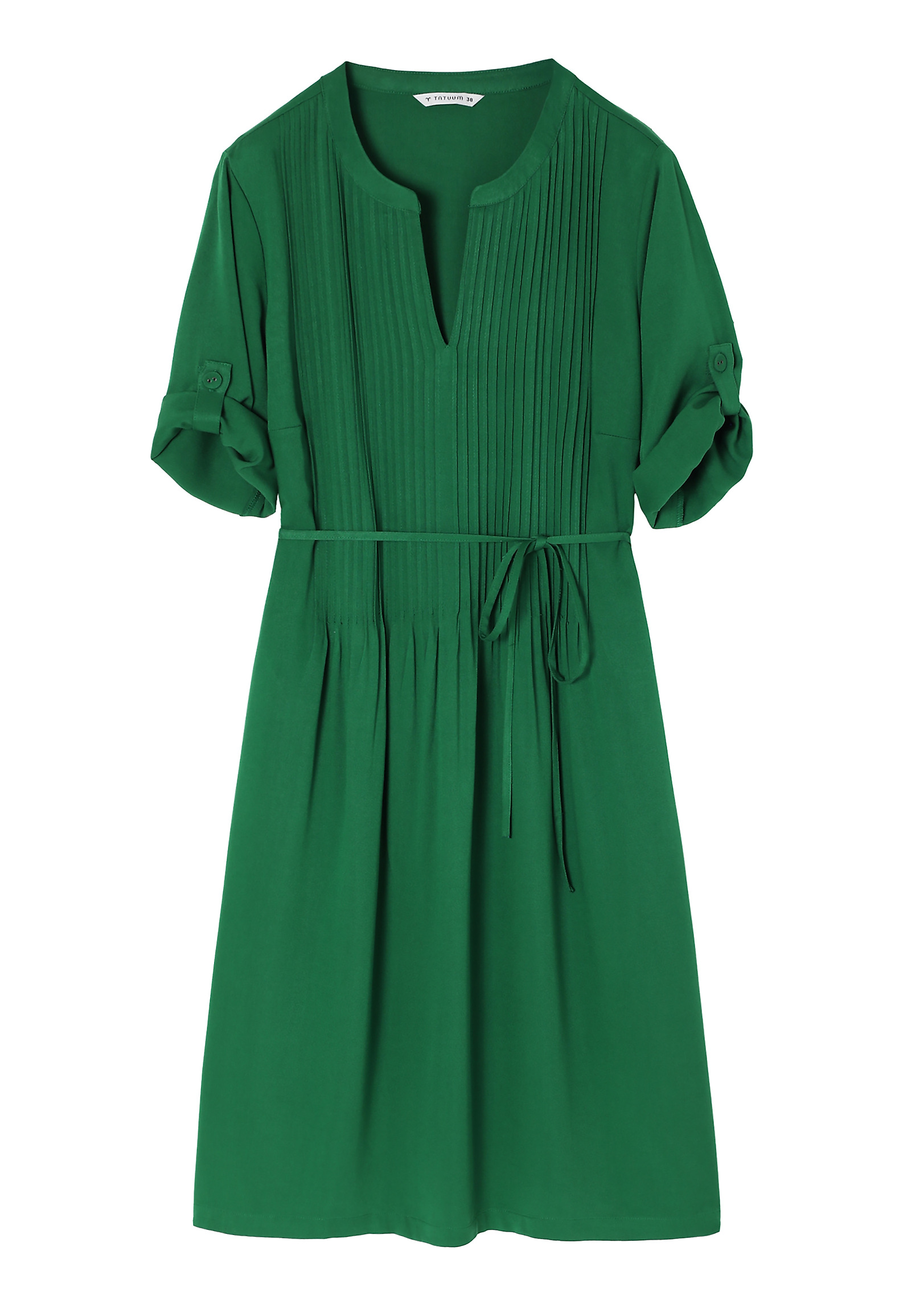 VISCOSE KNEE-LENGTH DRESS - OLIWERA VISCOSE KNEE-LENGTH DRESS - OLIWERA GREEN 104686