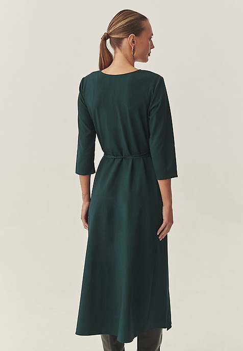 ROCHIE DIN ȚESĂTURĂ CU CROIALĂ TIP PLIC — ZEREWIANA VERDE 2
