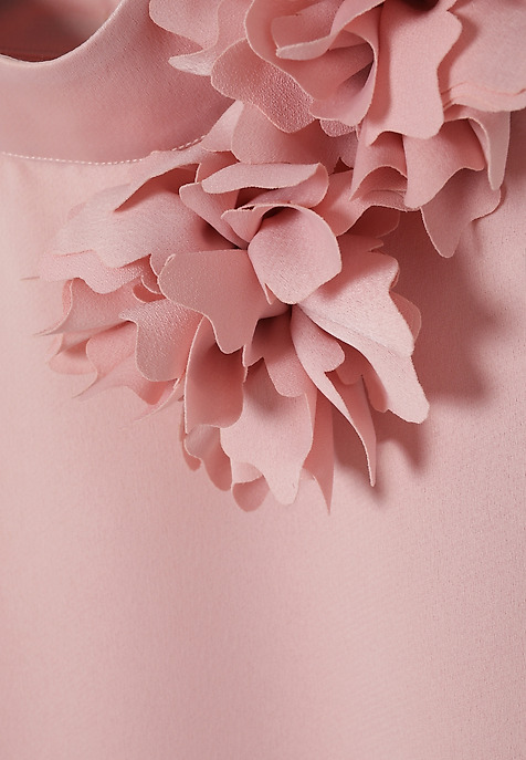 WOVEN BLOUSE WITH FLORAL MOTIF — FLORIANA PINK 2