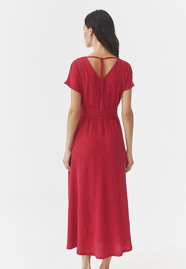 LADIES’ LONG DRESS MADE FROM SHIRRING FABRIC - TABITA LADIES’ LONG DRESS MADE FROM SHIRRING FABRIC - TABITA PINK 4