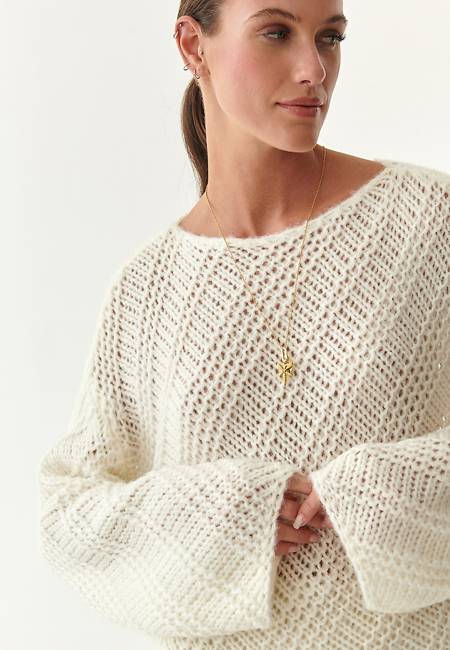 LADIES' PULLOVER WITH MOHAIR KESTA LADIES' PULLOVER WITH MOHAIR KESTA ECRU 3