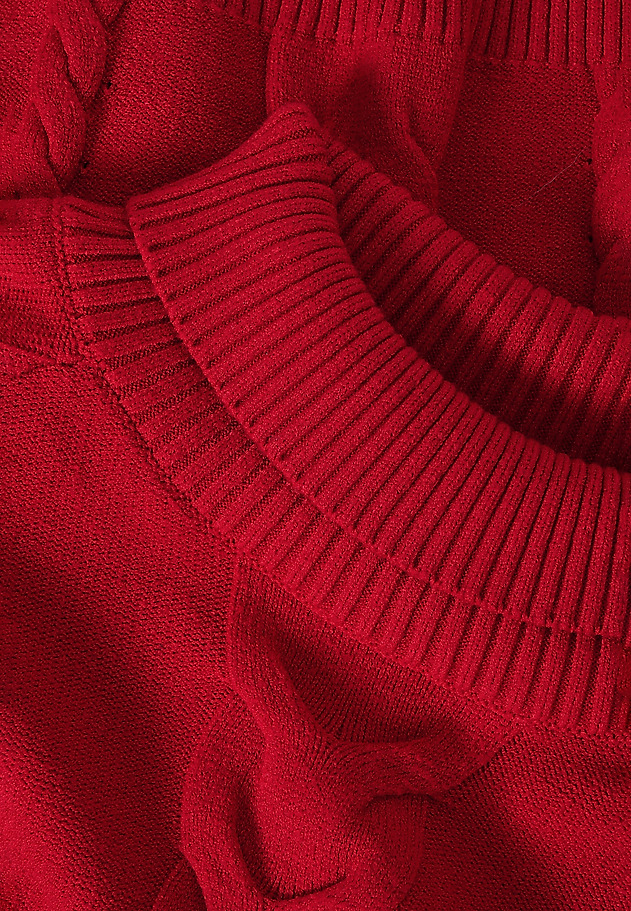 LADIES' SWEATER WITH TURTLENECK AND STRUCTURED PATTERN — EVEREST 1 LADIES' SWEATER WITH TURTLENECK AND STRUCTURED PATTERN — EVEREST 1 CZERWONY 7