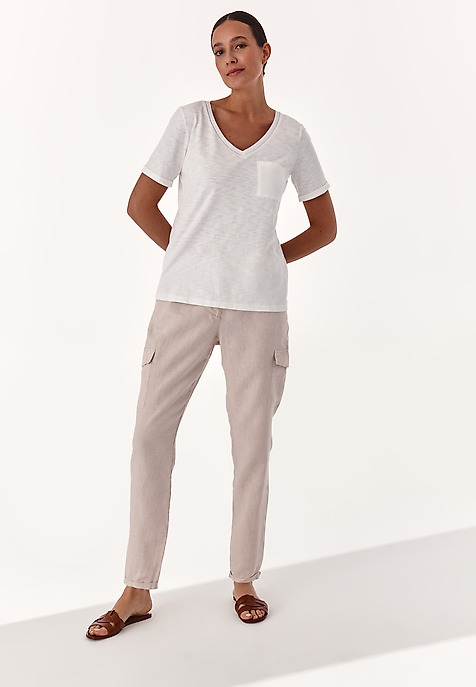 PANTALONI CARGO DE DAMĂ JEMILA BEJ 2