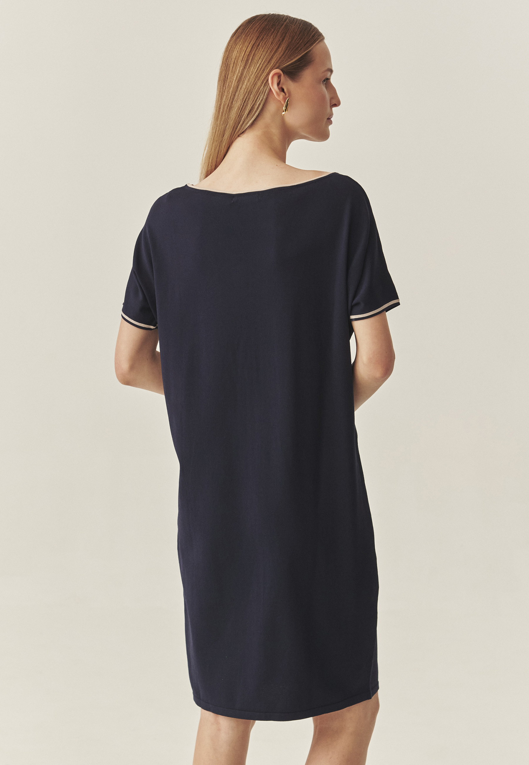 ROCHIE TRICOTATĂ, CU MÂNECI SCURTE, TIP KIMONO - ESTINA BLEUMARIN 2