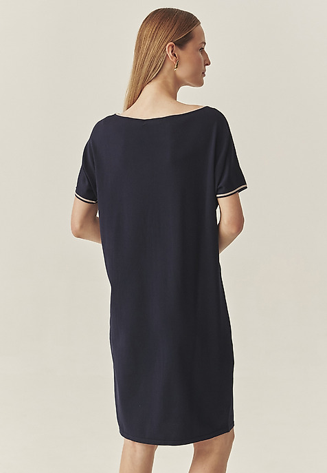 LADIES’ DRESS WITH A SHORT KIMONO SLEEVES - ESTINA NAVY BLUE 2