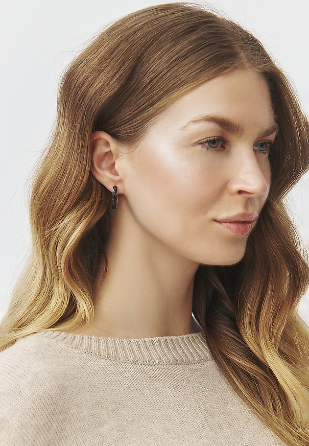 TWO-COLOR EARRINGS — NARIS TWO-COLOR EARRINGS — NARIS CZARNY 1