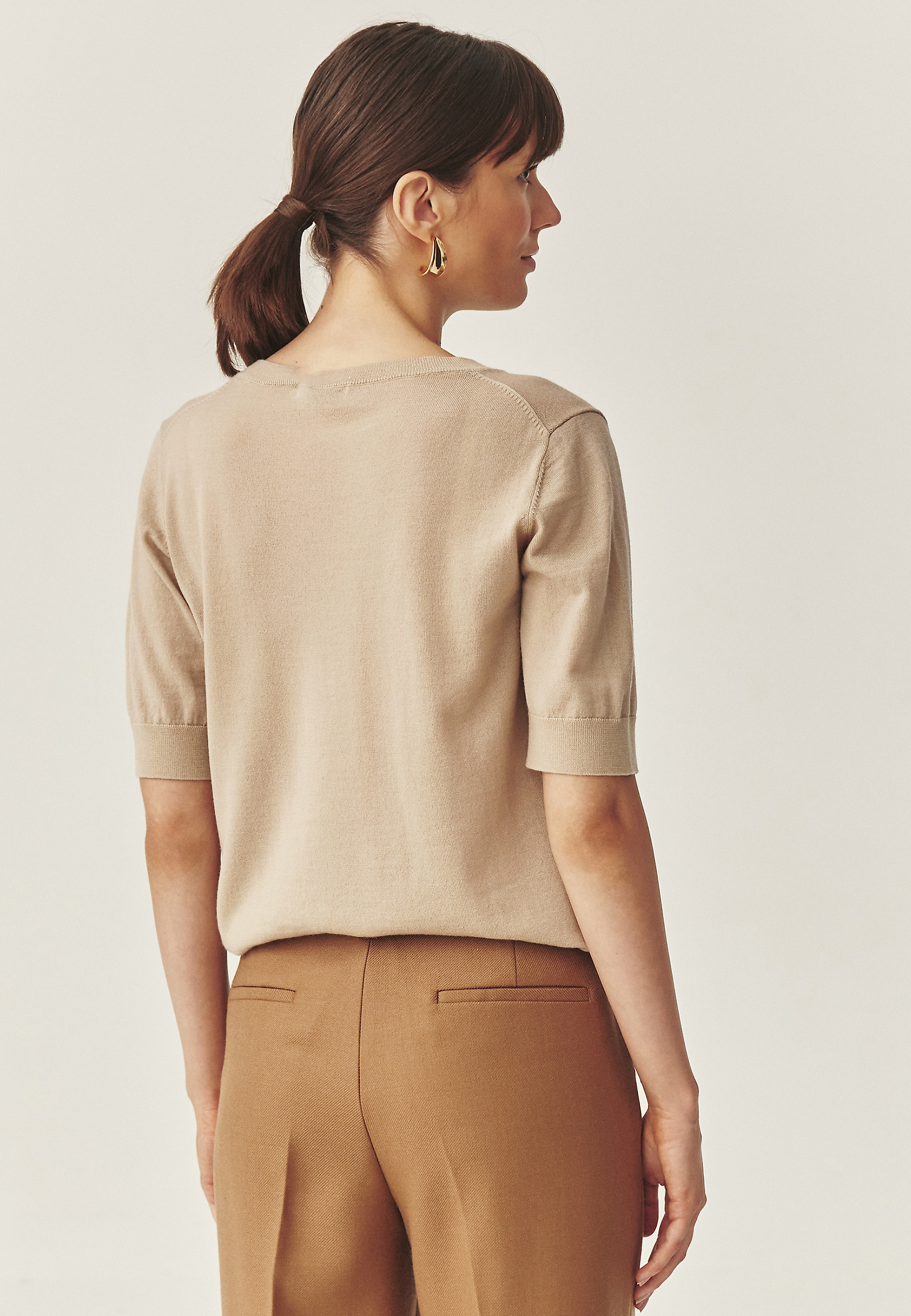 KLASIČNA VOLNENA BLUZA - MORIL KLASIČNA VOLNENA BLUZA - MORIL BEŽ 115378