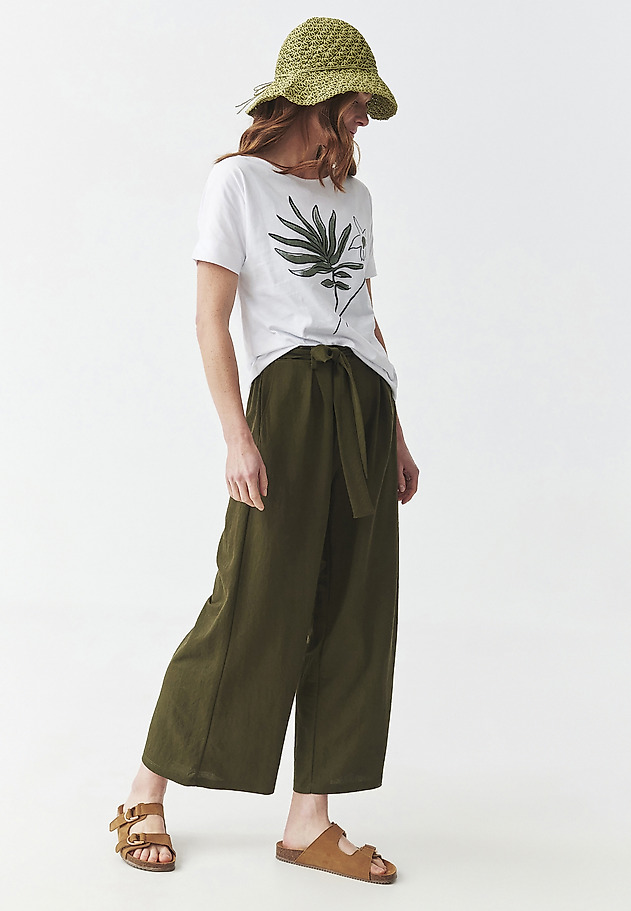 KNITTED TROUSERS WITH TIE - ZAMI KNITTED TROUSERS WITH TIE - ZAMI KHAKI 1