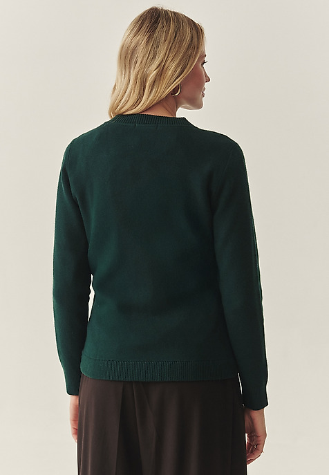 LADIES' JUMPER WITH QUILTED FRONT - KADEKO GREEN 2
