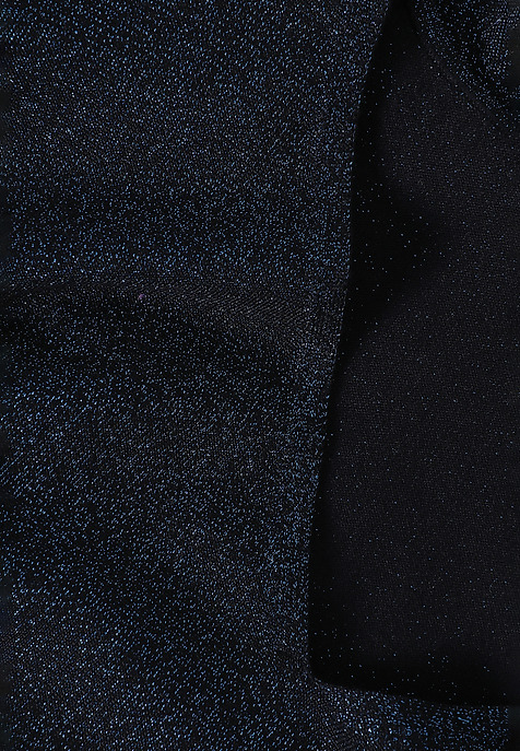 CLASSIC LADIES' JUMPER WITH V-NECK AND SHINY YARN — FLARE NAVY BLUE 2