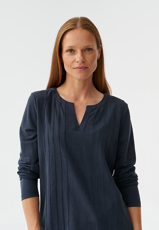 HÖLGYBLOUSE DÍSZÍTETT ÖLTÉSEKKEL ANDRA HÖLGYBLOUSE DÍSZÍTETT ÖLTÉSEKKEL ANDRA SÖTÉTKÉK 1