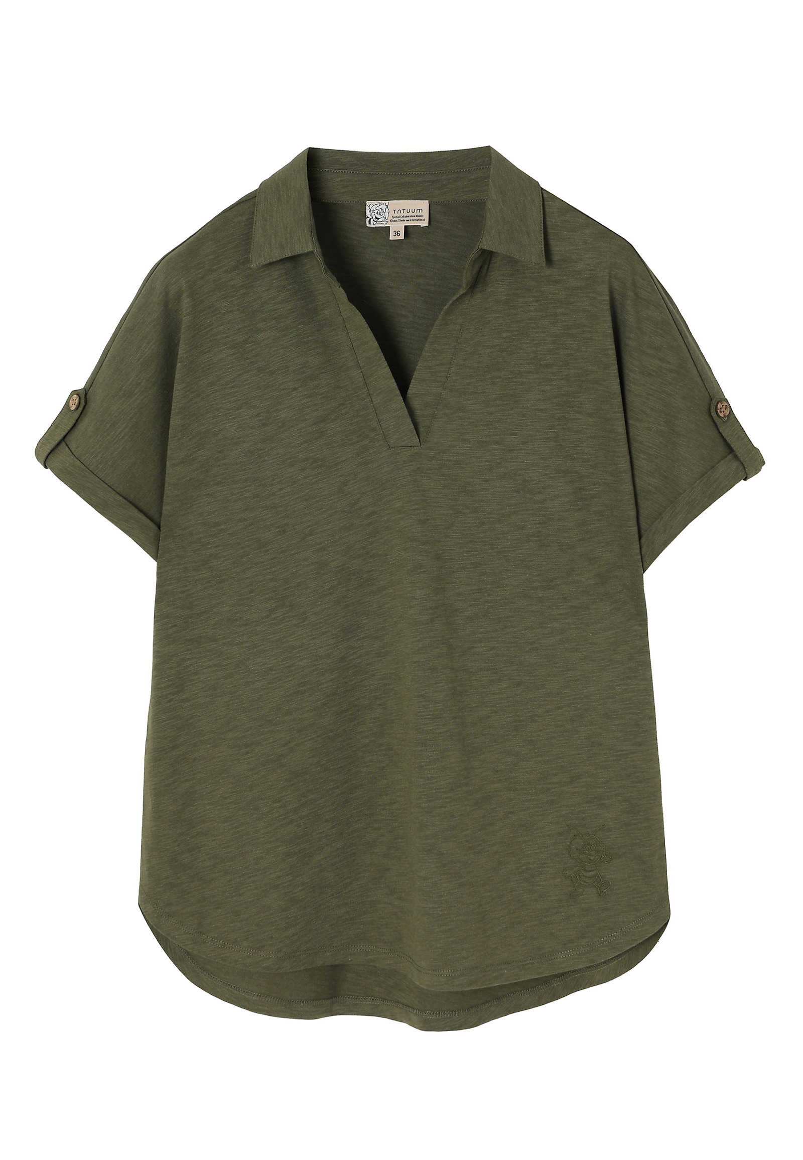 BLUZA IZ BOBNICE IN VISKOZE - AMBRILA BLUZA IZ BOBNICE IN VISKOZE - AMBRILA KAKI 110325